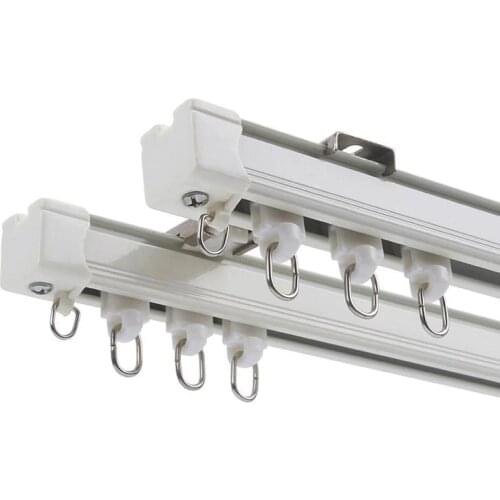 Project straight curtain rail single double track curtain slide rail aluminum alloy rail track