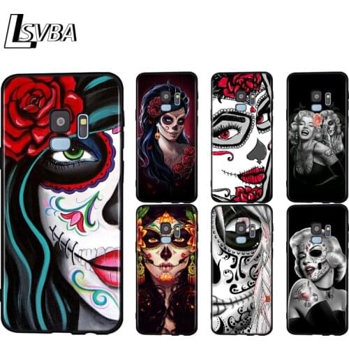 Silicone Cover Flower Skull Lady Man For Samsung Galaxy A9 A8 A7 A6 A6S A8S Plus A5 A3 Star 2018 2017 2016 Phone Case