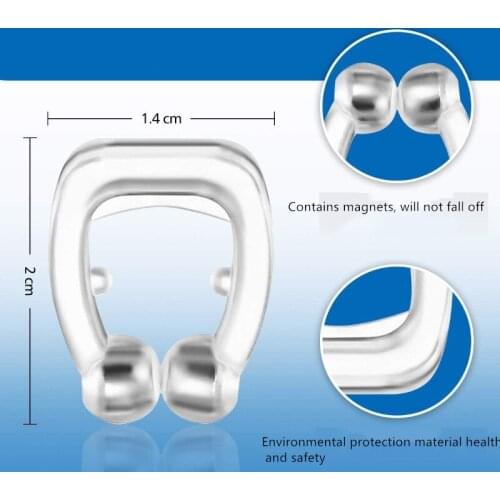 Silicone Magnetic Anti Snore Stop Snoring Nose Clip Sleep Tray Sleeping Aid Apnea Guard Night Device with Case