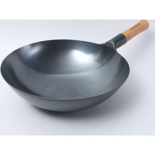Frying Pan Household Gas Cooker Wrought Iron Old Type Non Coated Non Stick Round Bottom Chinese Wok Pot