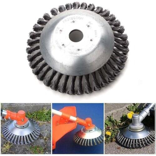 Weed Trimmer Steel Wire Wheel Head Grass Brush for lawn mower Garden Weed Brush cutter head Steel Wire brush cutter accessory