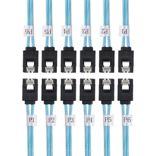 Chenyang Internal 6 SATA 7pin to 6 SATA 7pin Target SSD Hard Disk 6Gbps Data Server Raid Cable