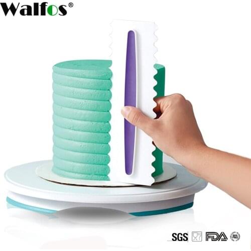 Walfos Cake Decorating Comb Cake Scraper Smoother Cream Decorating Pastry Icing Comb Fondant Spatulas Baking Pastry Tools