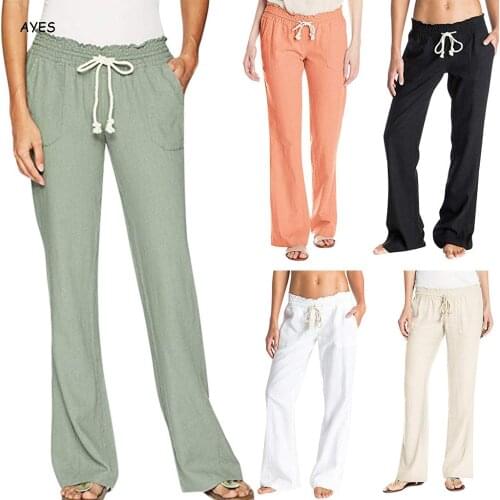 Baggy Pants Women Plus Size Women Pants 2021 Women Solid Color Drawstring Casual Loose Long Pants Trousers Sport Running Pants