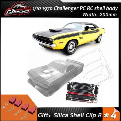 1/10 PC RC shell body 1970 Challenger 200mm width classic V8 pony car Transparent shell body for 3RAICNG mst yokomo hpi hsp