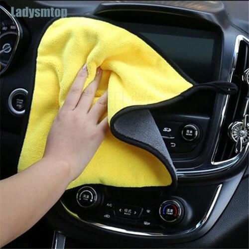 1pc Car Care Polishing Wash Towels Plush Microfiber Washing Drying Towel Strong Thick Plush Polyester Fiber Car Cleaning Cloth