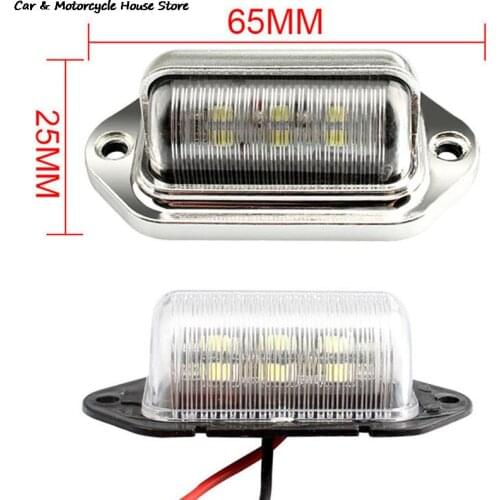 1pc Chrome 6 LED License Plate Tag Light Lamp For Truck SUV Trailer Van Universal