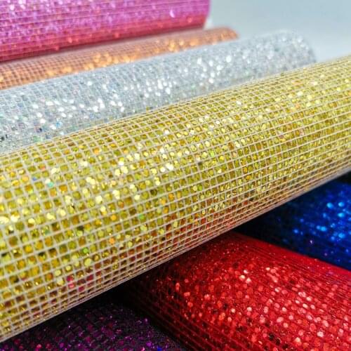 1pc 20cm*15cm Chunky Glitter Synthetic PU Leather Sheet Fabric Artificial Leather Faux Leather Diy Bows Craft Supplies