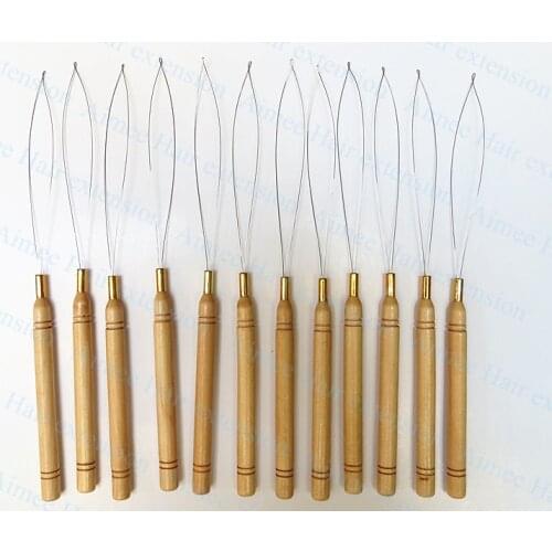 10pcs micro rings loop tool loop threader pulling needle used with hair plier and beads for human hair feather extension tools