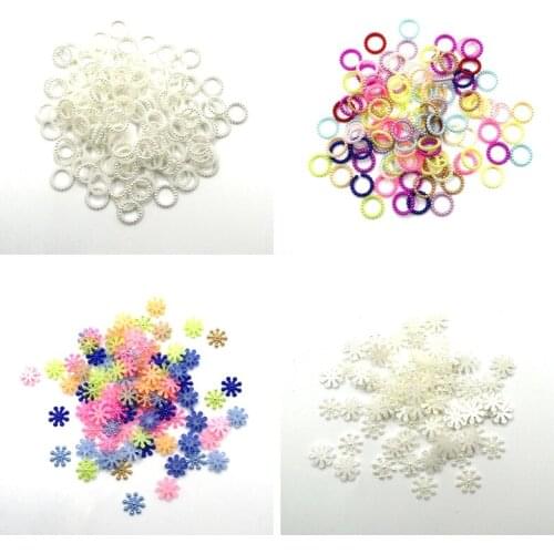 100pcs 14mm ABS Imitation Pearl Snowflakes and Round Trim for DIY Wedding Party Decoration Jewelry Findings Craft Accessories