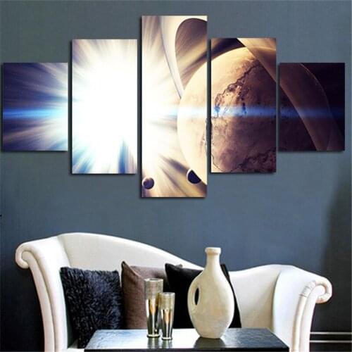 2017 Unframed Wall Painting Bright Light To The Earth Canvas Art Picture Poster Printed 5 Panels Home Decoration For Living Room
