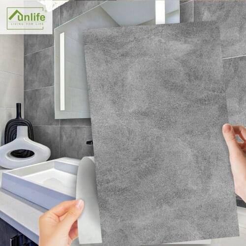 Funlife 3Pcs Imitation Cement Wall Stickers Waterproof PVC Adhesive Floor Tile Stickers for Bathroom Home Decor 30X60cm
