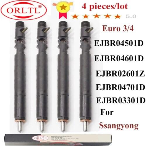 4PC EJBR04701D EJBR04501D Auto Fuel Injector EJBR04601D EJBR02601Z A6640170222 6650170321 Nozzle For Delphi SSANGYONG Euro 3