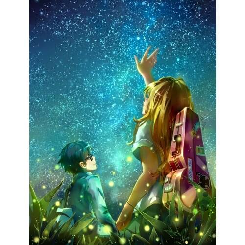 5D Diamond Painting full square cartoon Japan Anime Your Lie in April DIY Diamond Embroidery Mosaic Cross Stitch decoration gift