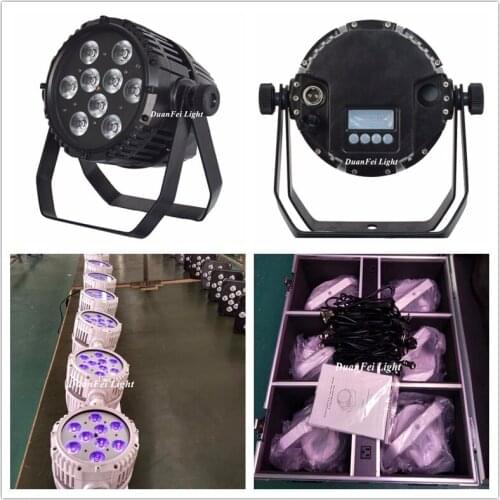 6pcs+Flightcase) Battery par leds 6in1 led rgbwa uv uplighting stage ip65 led wash par can rgbwa uv 9x18w