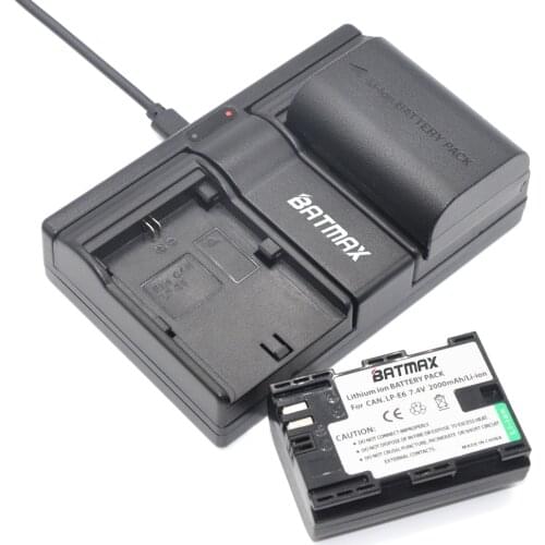2pcs 2000mAh LP-E6 LPE6 LP E6 Camera Batteries Battery AKKU + Charger for Canon EOS 5DS R 5D Mark II III 6D 7D 60D 60Da 70D 80D