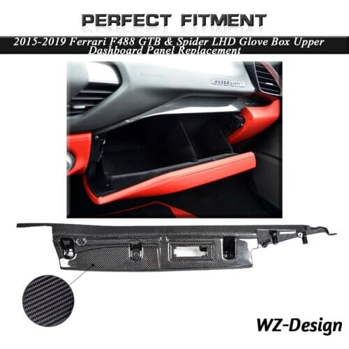Car Accessories DCF Interior Dashboard Panel Fit For 2015-2019 F488 GTB Spider LHD Glove Box Upper Dashboard Panel Replacement
