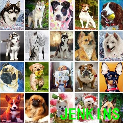 Diamond Painting Dog Full Square Drill 5D Diy Diamond Embroidery Animals Mosaic Sale Rhinestone Art Home Decor Jenkins