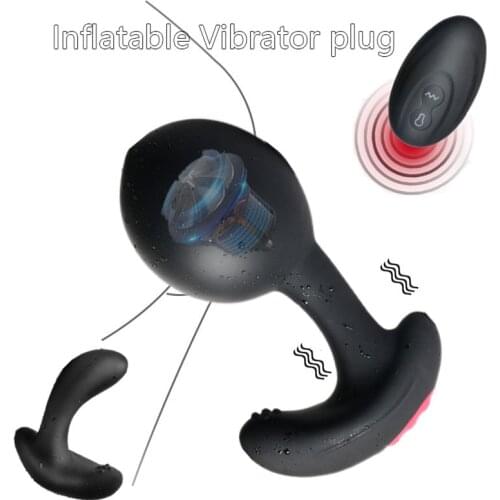 78mm Huge Inflatable Anal Expansion Beads Vibrating Butt Plug Sex Toys Wireless Remote Control Male Prostate Massager Vibrator