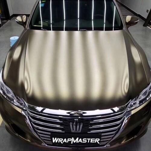 Satin Metallic Car Wrap Auto Wrappen Coffee 1.52*18m