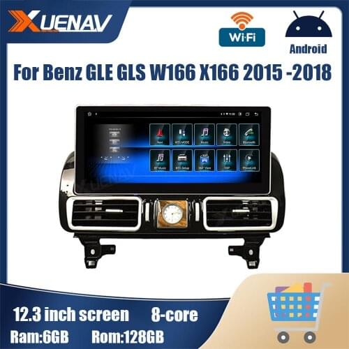 12.3 inch Car radio multimedia Player For Mercedes Benz GLE GLS W166 X166 2015 2016 2017 2018 Android 128G DVD Player