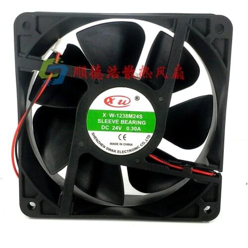 Free shipping X.W-1238M24S Inverter Cooling Fan DC 24V 0.3A 12038 12CM 120*120*38mm 2 Wires