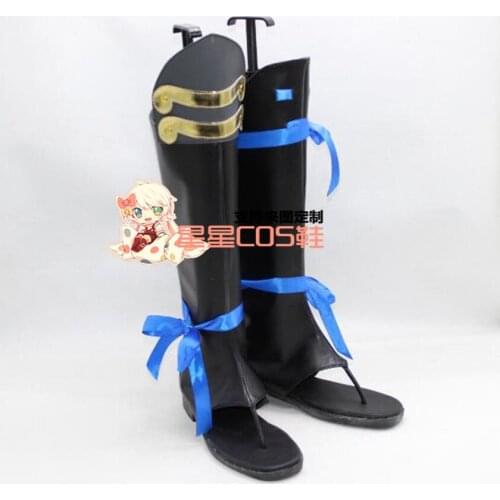 Koutetsujou no Kabaneri Mumei Hozumi Black Long Cosplay Shoes Boots X002