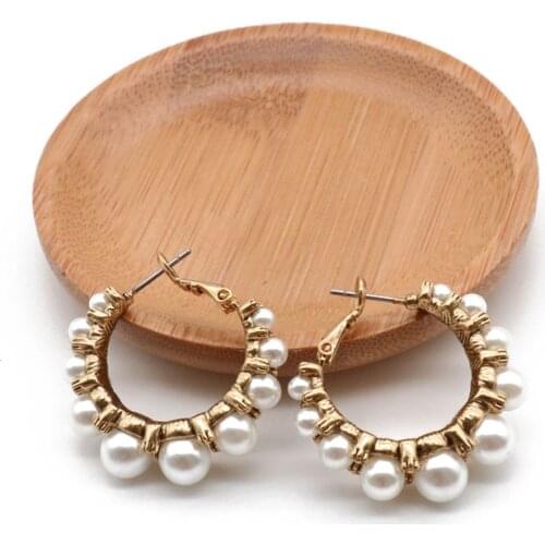 Elegant Cute Pearls Copper Material Pretty Earrings Vintage Jewelry