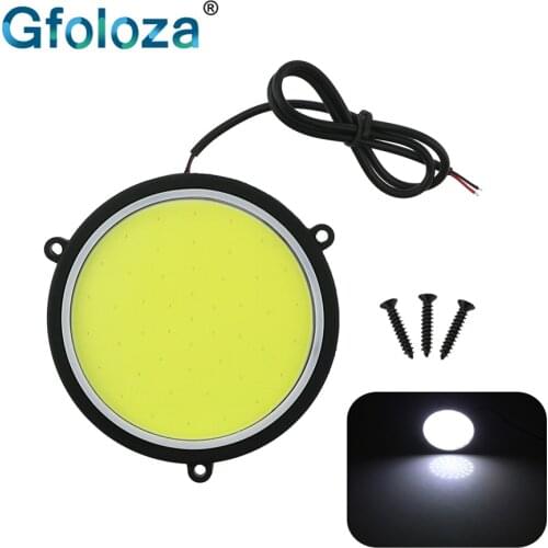 Gfoloza 1Pcs COB Car LED DRL Dome Reading Light Interior Room Lamp White 6500K Auto trunk lights DRL 90MM Car-styling 12V