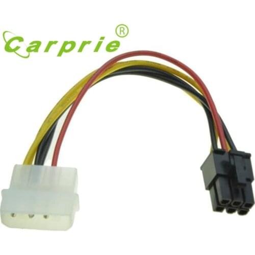 4 Pin Molex to 6 Pin PCI-Express PCIE Video Card Power Converter Adapter Cable Drop Shipping_KXL0707