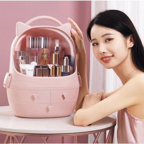 Cosmetic Storage Box Makeup Organizer Large Capacity Jewelry Lipstick Container Desktop Drawer Organizer Makeup Brushes Holder