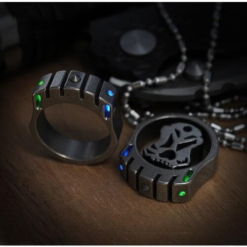 Self Defense Weapons Ring Defensa Personal Campfire For Self-Defense Titanium Alloy EDC Tritium Tube Luminous Protection Window