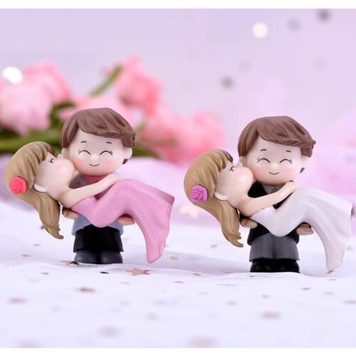 Sweet Couple Bride Groom Model Miniature Landscape Wedding Decorative Ornament