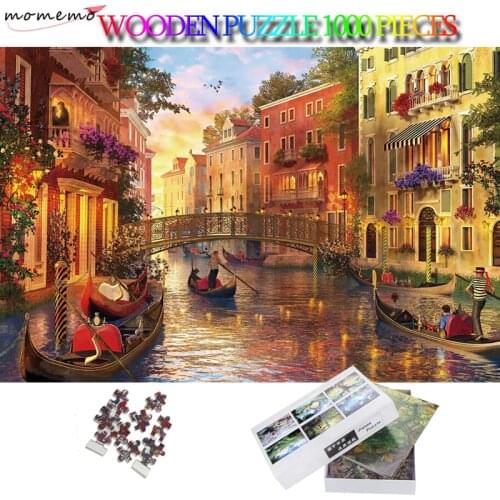 MOMEMO Venice Scenery 2D Jigsaw Puzzles 1000 Pieces Wooden Puzzle Adults Landscape Puzzle Intellectual Development Toys 50*75cm