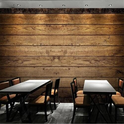 Milofi custom 3D wallpaper mural brown wood block texture background wall for living room bedroom decoration wallpaper