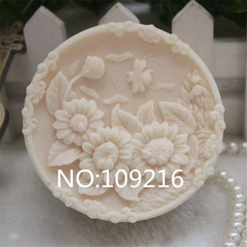 New Product!!1pcs Sunflowers with Lace (zx249) Silicone Handmade Soap Mold Crafts DIY Mould