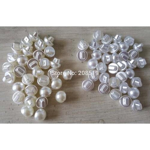 NBNLVK Shank shape 10mm&3/8" Ball imitated Pearl buttons for garment 100 pieces white&cream sewing supplies