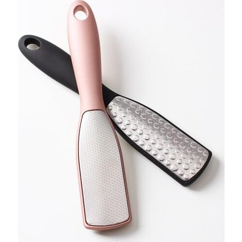 Rose Gold/Black Women Stainless Steel Pedicure Rasp Foot File Cracked Skin Corns Callus Remover for Extra Smooth and Beauty Foot
