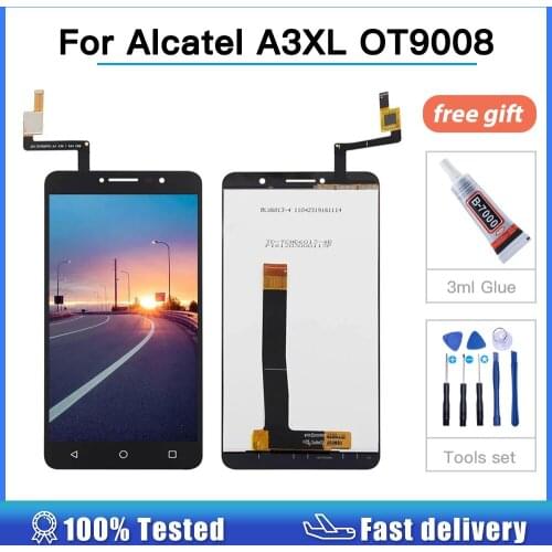 Tested for Alcatel One Touch A3XL OT9008 9008D LCD Display Touch Screen Digitizer Assembly For Alcate A3 XL LCD 9008 display