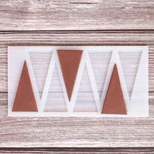 Triangle Shape Chocolate Stencil Mold Sharp End Stripe Shape Transfer Sheet Cake Edge Decoration Silicone Chablon