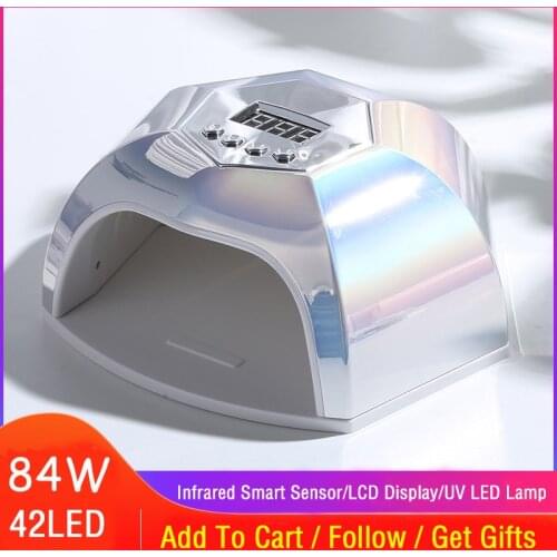 168W UV LED Lamp Nail Dryer 42 PCS LED Nail Lamp For Curing UV Gel Semi-Permanent Nail Polish With Motion Sensing Manicure Tool