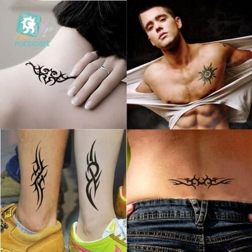 Rocooart Waterproof Temporary Tattoo Stickers Men Women Body Art Painting Sexy Waist Shoulder Fake Flash Tattoos Harajuku Design