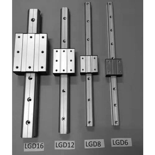 High speed linear guide roller guide external dual axis linear guide LGD8 with length 450mm with LGD8 block 100mm length