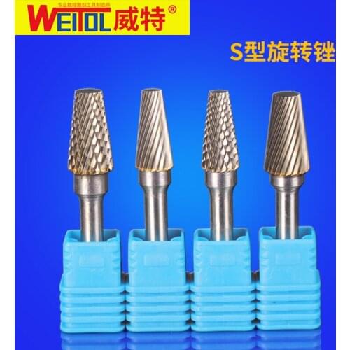 WeiTol type S 6mm SHK S1020M06 tungsten carbide burrs Double Cut Rotary Files Rotary Burr Dremel Rotary Tool