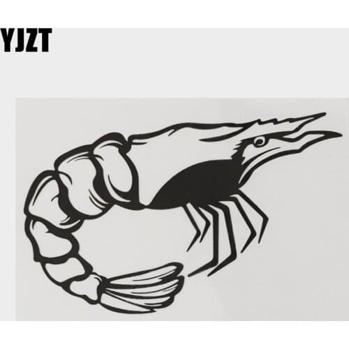 YJZT 15.3CM×9.4CM Personality Marine Animal Prawns Vinyl Car Sticker Decal 18A-0132