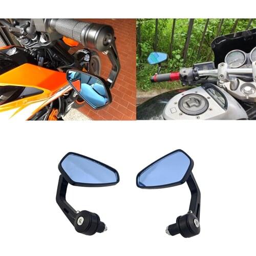1 Pair 7/8" 22mm Motorcycle Handlebar End Mirror Rearview Mirror Accessories Reversing Reflective Back-view Motorbike Mirrors