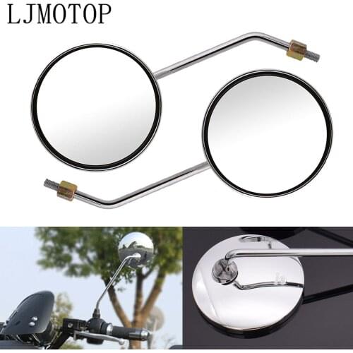Motorcycle Rear View Mirror 8mm 10mm Side Mirror Round Silver For Yamaha MT03 MT25 YBR 125 YZF R15 XT660 TMAX 500 TMAX 530