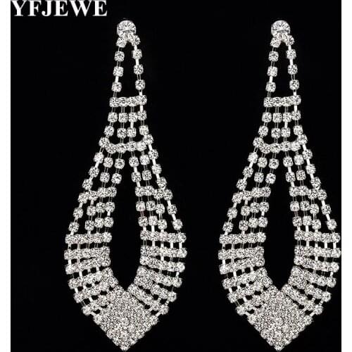 YFJEWE Women Small accessories fashion bohemia rhinestone decoration earring vintage long tassel earrings drop earring #E056