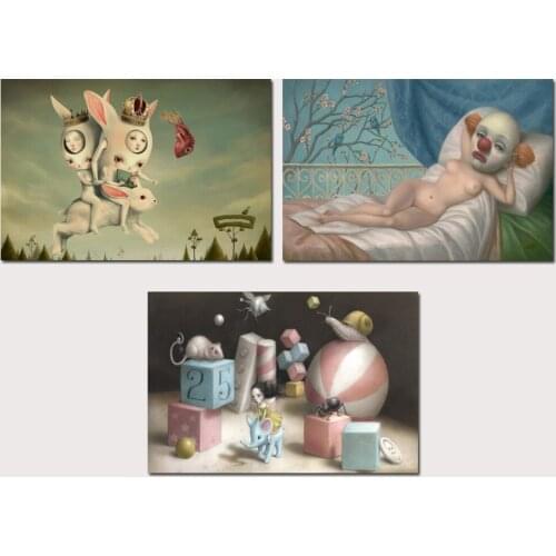 Mark Ryden Beautifulnightmares 1 Panel Abstract Wall Art Oil Painting Poster Canvas Painting Print for Living Room Home Decor