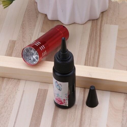 1 Pack UV Lamp UV Resin Kit Ultraviolet Cure Resin Solar Cure Resin UV Hard Glue N58F